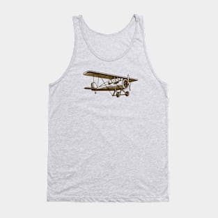 Line art of a Biplane Tank Top